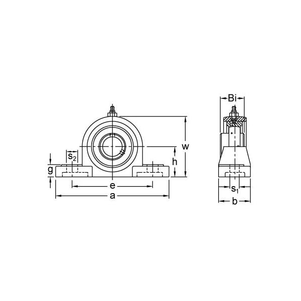 SINGLE ROW BALL BEARING - 2-3/4 IN. WIDE SET SCREW EXPANSION PILLOW BLOCK